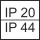 Stopień szczelności IP20 lub IP44